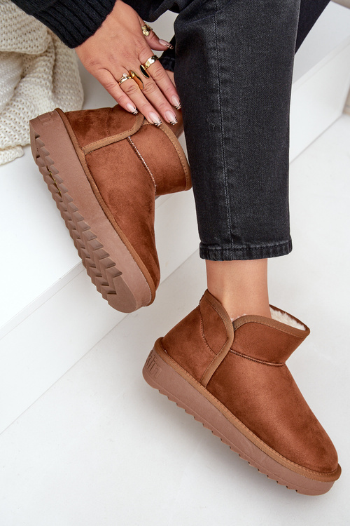 Damskie Śniegowce Na Platformie Brązowe D.Franklin DFSH370010