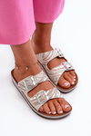 Comfortable Women's Flip Flops With Buckles Inblu CP000045 Beige