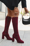 Women's Boots with Stitching on Block Heel Bordeaux Brivana
