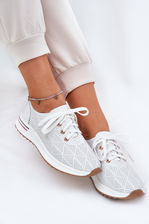 Leather Lightweight Women's Shoes Artiker 54C1758 White