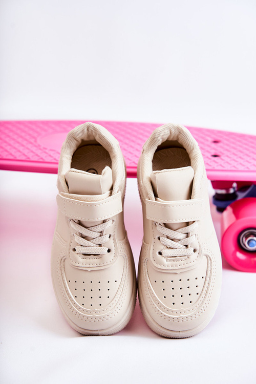 Buty Dziecięce Sportowe Na Rzepy Beżowy Elike