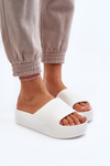 Women's Thick Sole White Slides Oreithano