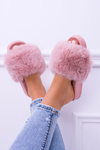 Lu Boo Women's Fur Flip Flops Pink Fur XXL