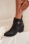 Women's Ankle Boots With Zip With Strap And Gold Detail Black Zelinae