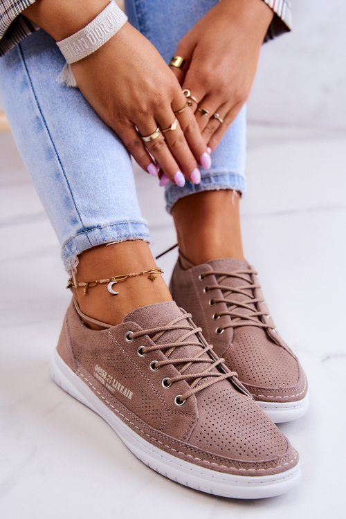 Women's Suede Sneakers Brown Cloesa