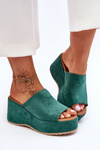 Women's Slippers On A Massive Platform Green Martina