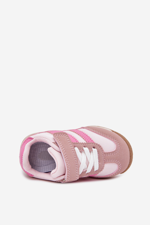 Children's sneakers sports shoes with velcro pink Viona