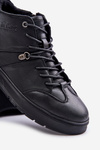 Sneakersy Botki Skórzane Ocieplane Na Zamek Męskie Czarne Lee Cooper  LCJ-24-33-2913