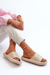 Women's Lightweight Beige Foam Flip Flops Fenicva