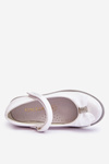 Children's Velcro Ballerinas With A Decorative Bow White Nadia
