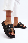 Women's Foam Flip-Flops with Decorations Black Cambrina