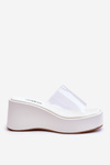 Women's Transparent Wedge Slippers White Eliane