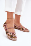 Ballet Flats With Embroidery And Strap Pink Lilindraen