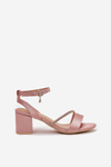 Ladies Heeled Sandals With Zirconia Vinceza 20268 Beige