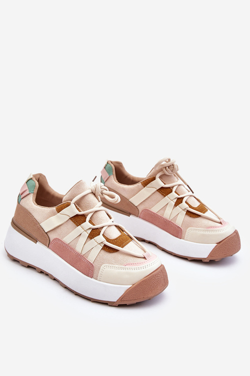 Women's Suede Platform Sneakers Beige-brown Rohan