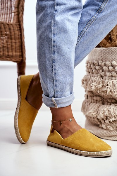 Women's Velor Espadrilles Yellow Vulcano