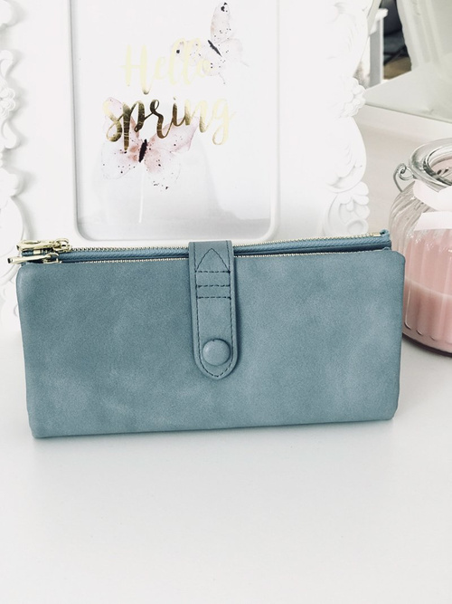 Large Ladies' Blue Wallet Gold Plated Hardware