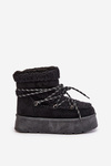 Snow boots on platform with lacing black Izathiel