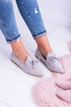 Lu Boo Grey Ballerina Pointed Lords Lace-ups Feliciano Suede