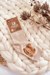 Women's Classic Cotton Socks With Teddy Bear Beige