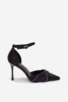 High heels with crystals Black Katlina