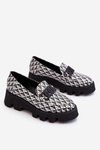 Loafers On A Massive Platform Laura Messi 2601 Black And White