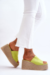 Women's Wedge And Platform Slippers Lime Ysabel
