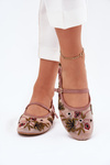 Ballet Flats With Embroidery And Strap Pink Lilindraen