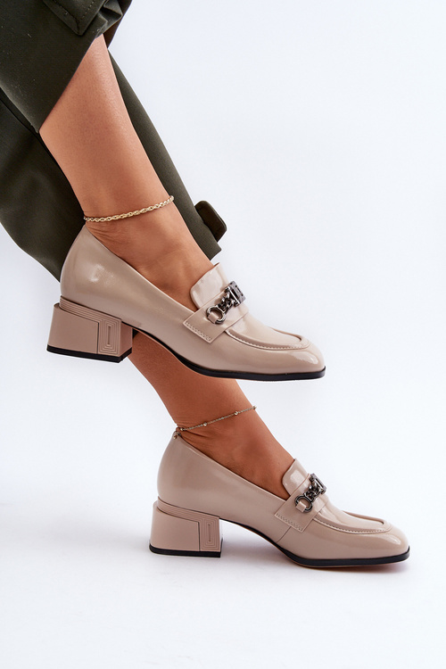 Beige Patent Leather Court Shoes S.Barski MR38-960