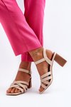 Women's Beige Sandals on a Heel Opifiana