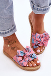 Women's Slippers With A Fabric Bow Pink Blossom