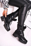 Women's High Lace-up Boots Black Ridley