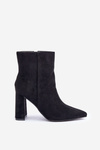 Ankle Boots With Pointed Toes On A Heel Eco Suede Black Artolla