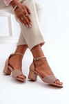 Women's Beige Sandals with Stiletto Heel Desvia