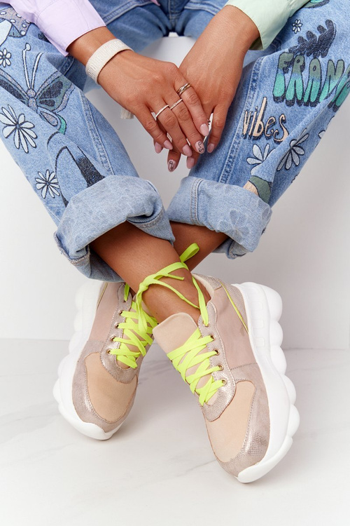 Women's Sports Shoes On The Platform Lu Boo Beige
