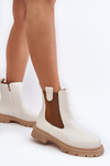 Women's ankle boots with zipper White Ramhel