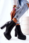 High stiletto leather boots Black Diomice