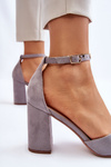  Suede Heel Pumps Grey Lexie