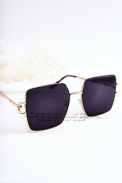 Okulary Przeciwsłoneczne Duże Czarno-Złote V160020