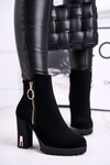 Women's Boots On High Heel Nubuck Black Yris