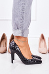 Elegant Quilted Heels Black Rosanna