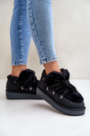Low Snow Boots On Platform With Fur D.Franklin Black DFSH370011