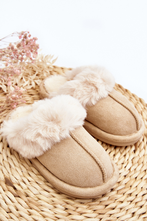 Children's Slippers with Fur Beige Befana