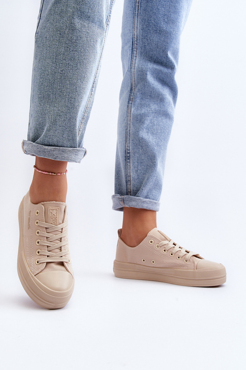 Women's Beige Fabric Sneakers Staneva