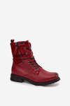 Botki Damskie Workery Bordowe Perfecto