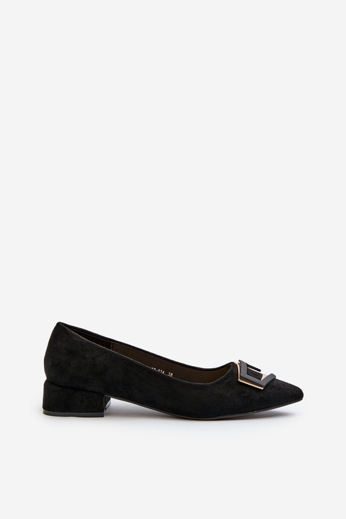 Low-Heeled Pumps With Eco Suede Embellishment S.Barski KV27-034 Black