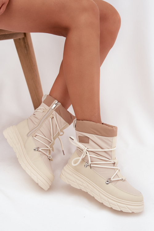 Women's Snow Boots with Zipper Lee Cooper LCJ 25 44 3931 Beige Women's Snow Boots