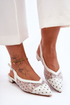 Women's Polka Dot Ballet Flats White Adore