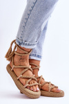 Tied Sandals On A Massive Platform Dark beige Can't Wait