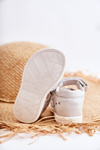 Leather Children's Sandals With Velcro White Catia